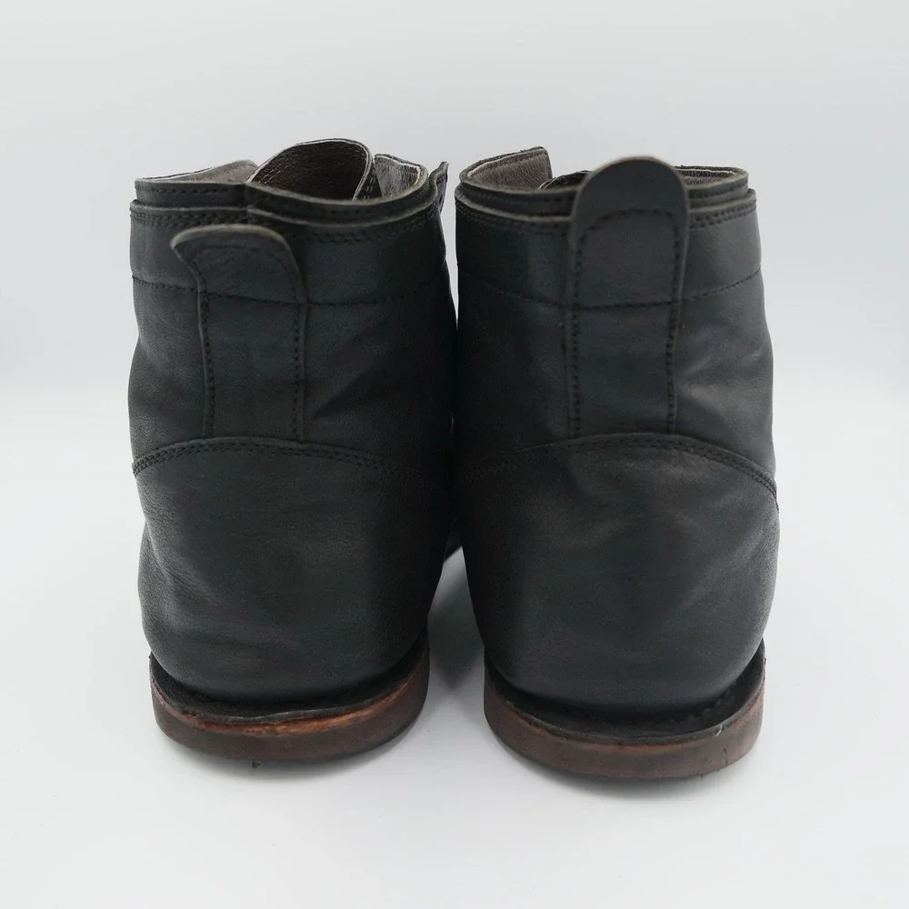 John Varvatos USA Mens Black Leather Lace Up Ankle Boots Made in USA Size 10M
